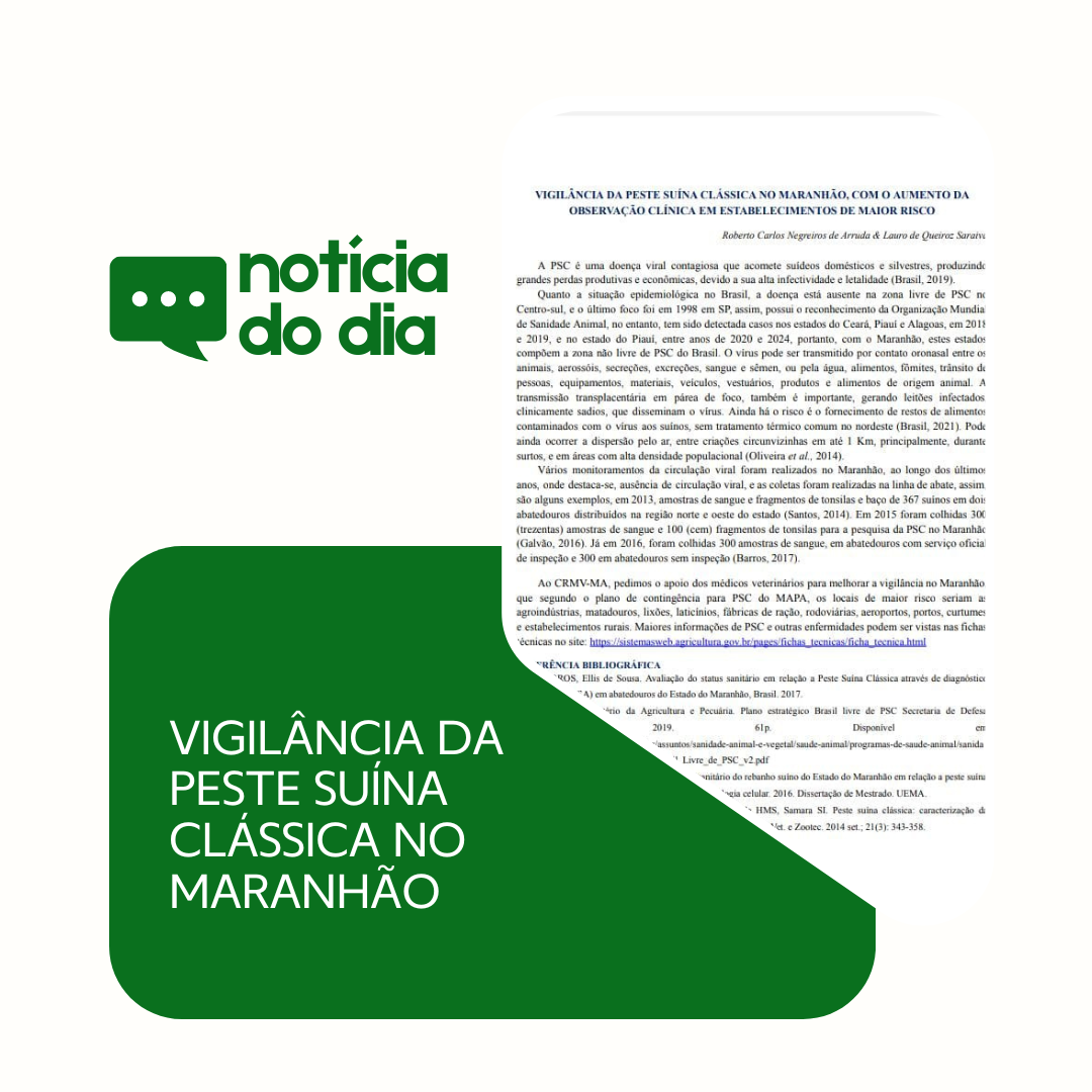 VIGILÂNCIA DA PESTE SUÍNA CLÁSSICA NO MARANHÃO